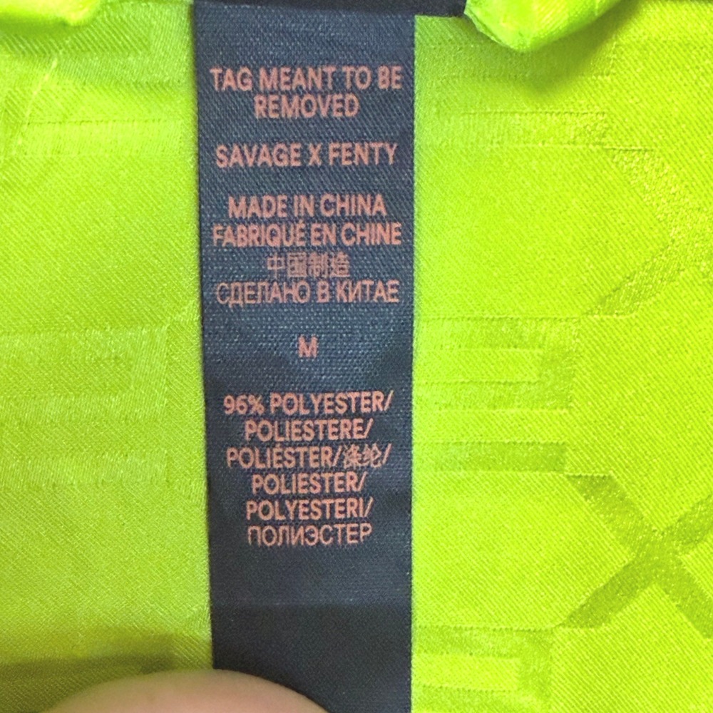 Savage X Fenty Mens Neon Lime Green Logo Jacquard Satin Short Robe L/XL - Picture 10 of 11